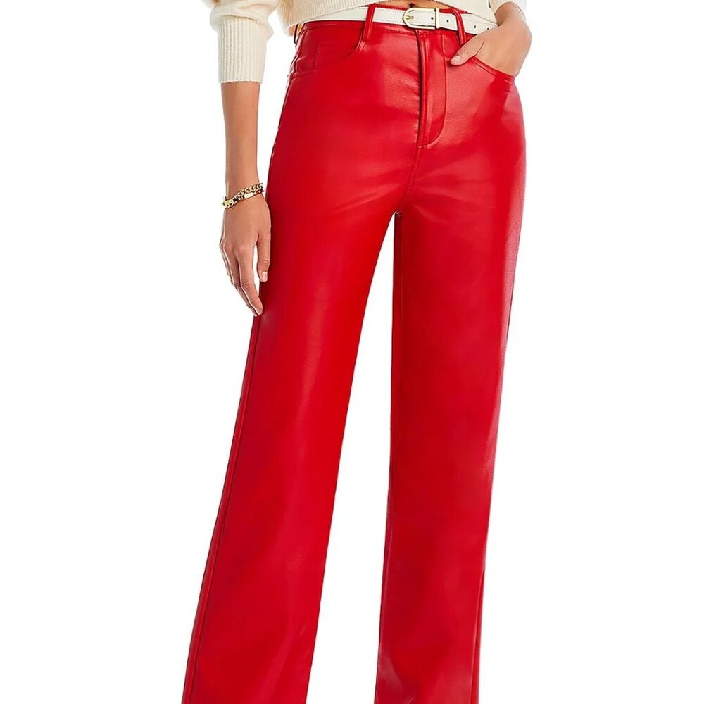 Wayf Red High-Waisted Pants